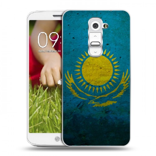 Дизайнерский пластиковый чехол для LG Optimus G2 mini Флаг Казахстана