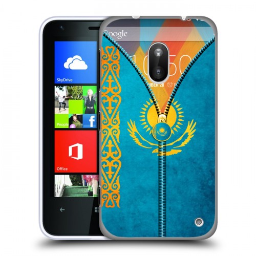 Дизайнерский пластиковый чехол для Nokia Lumia 620 Флаг Казахстана