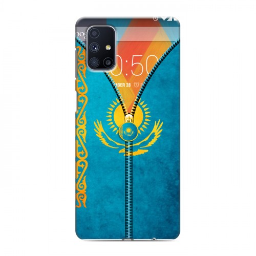 Дизайнерский силиконовый с усиленными углами чехол для Samsung Galaxy M51 Флаг Казахстана