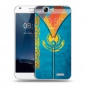 Дизайнерский пластиковый чехол для Huawei Ascend G7 Флаг Казахстана