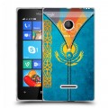 Дизайнерский пластиковый чехол для Microsoft Lumia 435 Флаг Казахстана