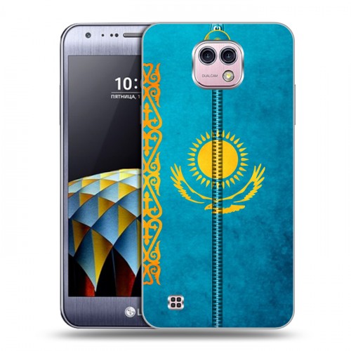 Дизайнерский пластиковый чехол для LG X cam Флаг Казахстана
