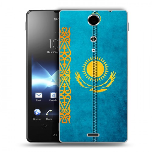 Дизайнерский пластиковый чехол для Sony Xperia TX Флаг Казахстана