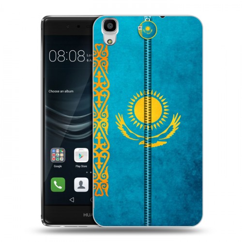Дизайнерский пластиковый чехол для Huawei Y6II Флаг Казахстана