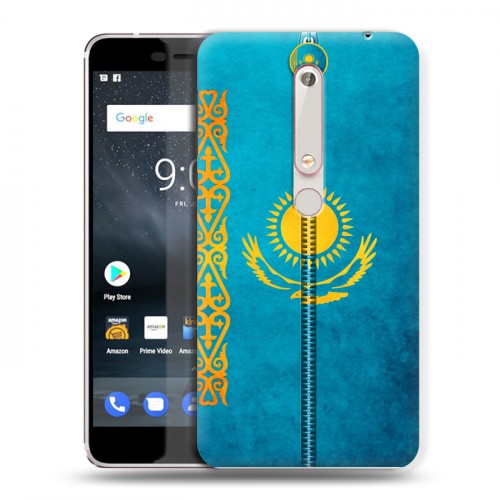 Дизайнерский пластиковый чехол для Nokia 6 (2018) Флаг Казахстана