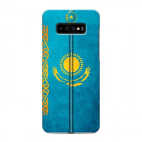 Дизайнерский пластиковый чехол для Samsung Galaxy S10 Plus Флаг Казахстана