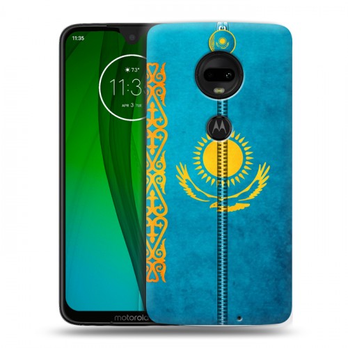 Дизайнерский силиконовый чехол для Motorola Moto G7 Флаг Казахстана