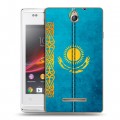 Дизайнерский пластиковый чехол для Sony Xperia E Флаг Казахстана