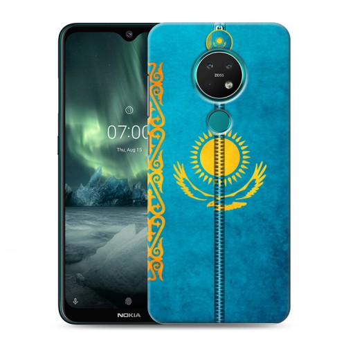 Дизайнерский силиконовый с усиленными углами чехол для Nokia 7.2 Флаг Казахстана