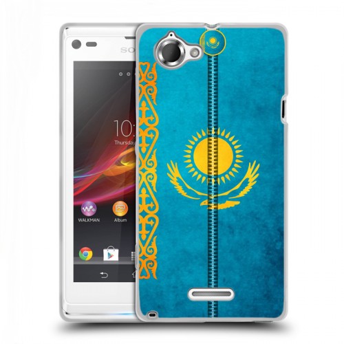 Дизайнерский силиконовый чехол для Sony Xperia L Флаг Казахстана