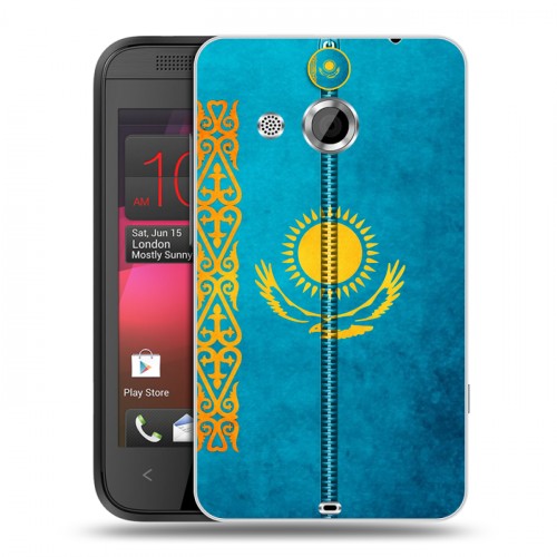Дизайнерский пластиковый чехол для HTC Desire 200 Флаг Казахстана