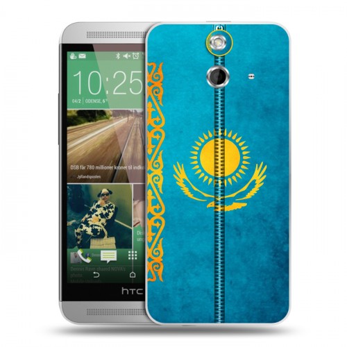 Дизайнерский пластиковый чехол для HTC One E8 Флаг Казахстана