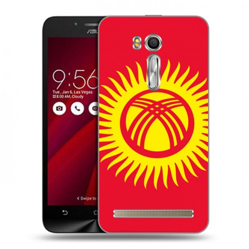 Дизайнерский пластиковый чехол для ASUS Zenfone Go 5.5 Флаг Киргизии