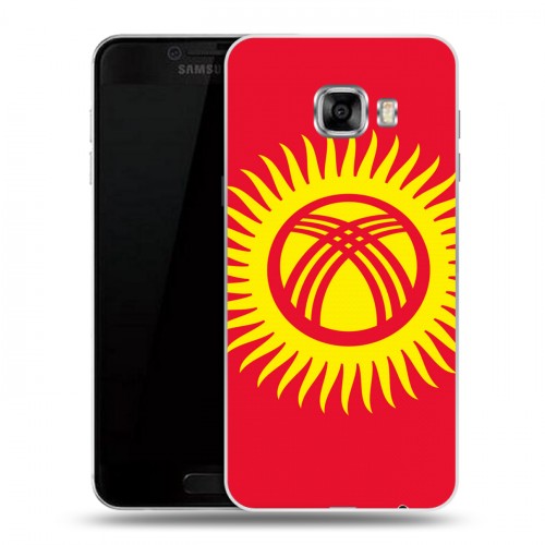 Дизайнерский пластиковый чехол для Samsung Galaxy C5 Флаг Киргизии