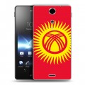 Дизайнерский пластиковый чехол для Sony Xperia TX Флаг Киргизии