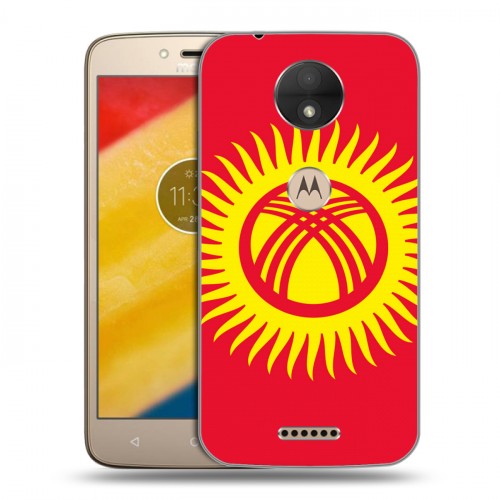 Дизайнерский пластиковый чехол для Motorola Moto C Флаг Киргизии