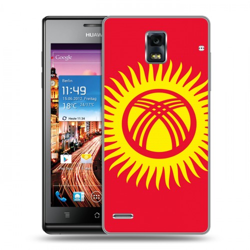 Дизайнерский пластиковый чехол для Huawei Ascend P1 Флаг Киргизии