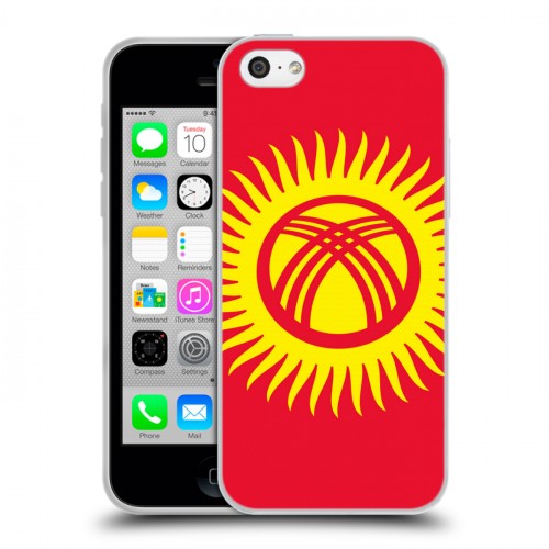 Дизайнерский пластиковый чехол для Iphone 5c Флаг Киргизии