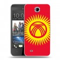 Дизайнерский пластиковый чехол для HTC Desire 300 Флаг Киргизии