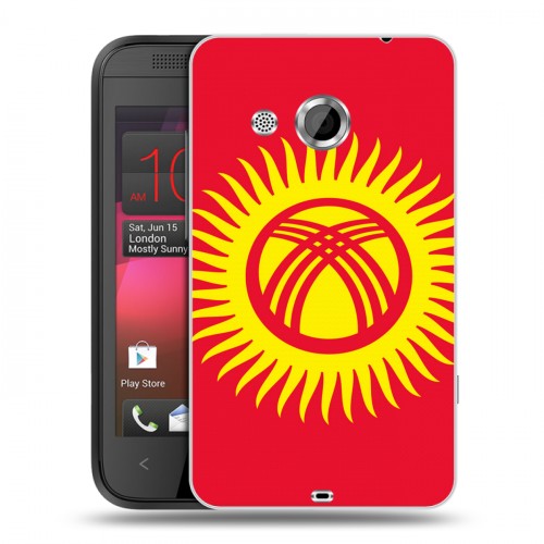 Дизайнерский пластиковый чехол для HTC Desire 200 Флаг Киргизии
