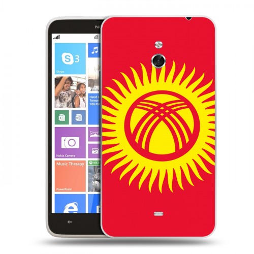 Дизайнерский пластиковый чехол для Nokia Lumia 1320 Флаг Киргизии