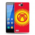 Дизайнерский пластиковый чехол для Huawei Honor 3c Флаг Киргизии