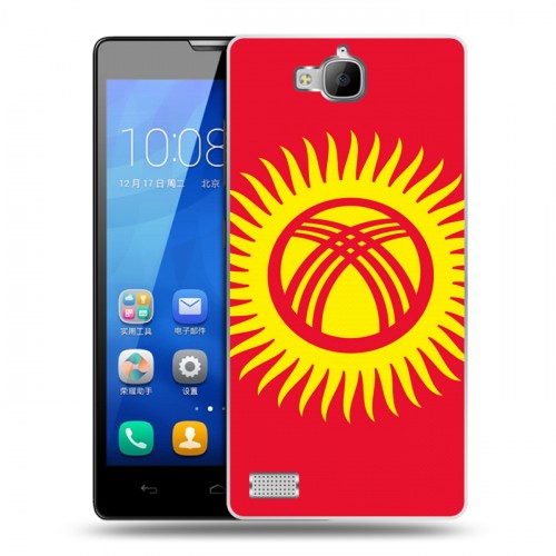 Дизайнерский пластиковый чехол для Huawei Honor 3c Флаг Киргизии