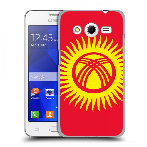 Дизайнерский пластиковый чехол для Samsung Galaxy Core 2 Флаг Киргизии