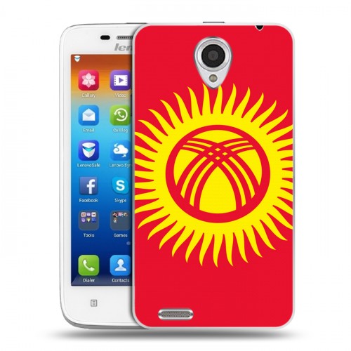 Дизайнерский пластиковый чехол для Lenovo S650 Ideaphone Флаг Киргизии