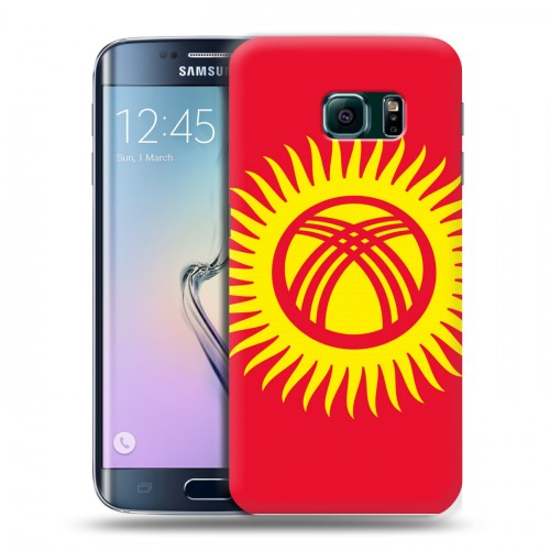 Дизайнерский силиконовый чехол для Samsung Galaxy S6 Edge Флаг Киргизии