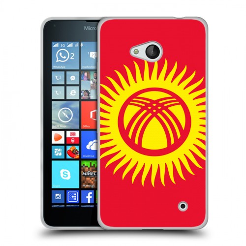 Дизайнерский пластиковый чехол для Microsoft Lumia 640 Флаг Киргизии