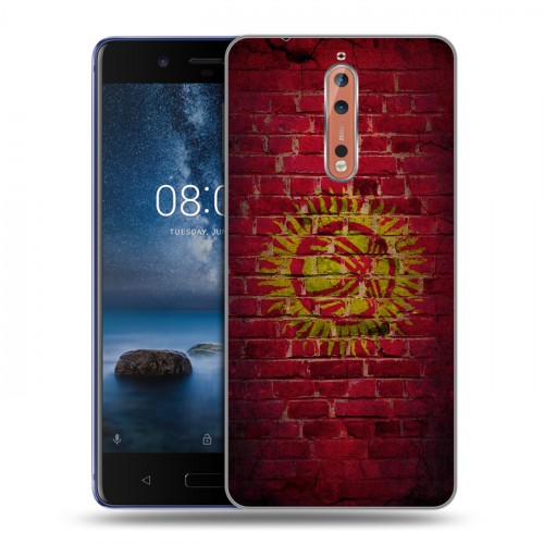 Дизайнерский пластиковый чехол для Nokia 8 Флаг Киргизии