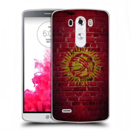 Дизайнерский пластиковый чехол для LG G3 (Dual-LTE) Флаг Киргизии