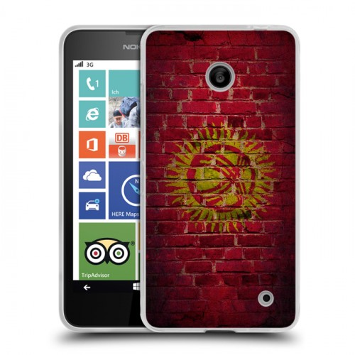 Дизайнерский пластиковый чехол для Nokia Lumia 630/635 Флаг Киргизии