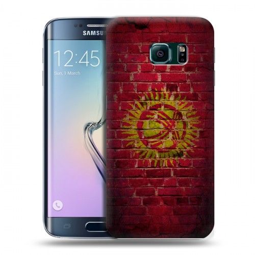 Дизайнерский пластиковый чехол для Samsung Galaxy S6 Edge Флаг Киргизии