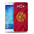 Дизайнерский пластиковый чехол для Samsung Galaxy A8 Флаг Киргизии