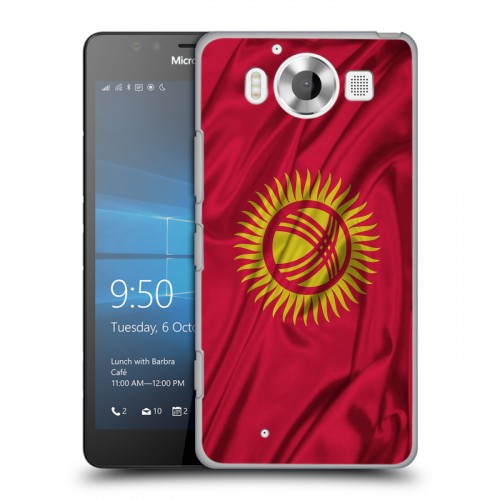 Дизайнерский пластиковый чехол для Microsoft Lumia 950 Флаг Киргизии