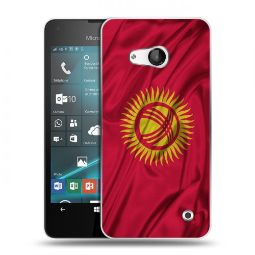 Дизайнерский пластиковый чехол для Microsoft Lumia 550 Флаг Киргизии