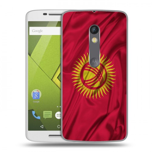 Дизайнерский пластиковый чехол для Lenovo Moto X Play Флаг Киргизии