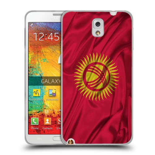Дизайнерский пластиковый чехол для Samsung Galaxy Note 3 Флаг Киргизии