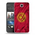 Дизайнерский пластиковый чехол для HTC Desire 300 Флаг Киргизии