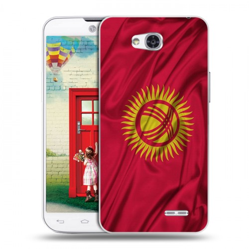 Дизайнерский пластиковый чехол для LG L80 Флаг Киргизии
