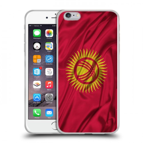 Дизайнерский силиконовый чехол для Iphone 6 Plus/6s Plus Флаг Киргизии