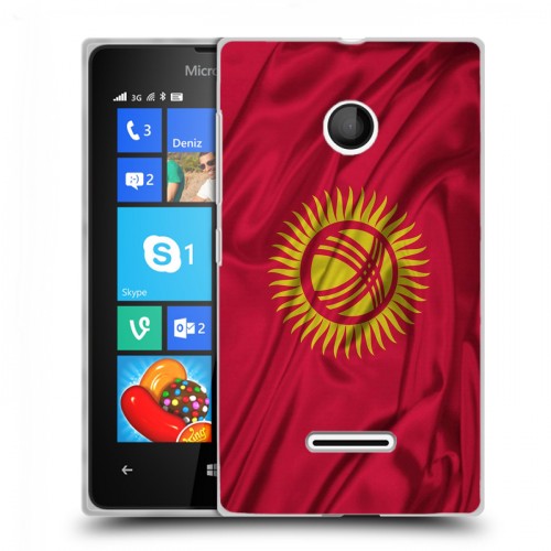 Дизайнерский пластиковый чехол для Microsoft Lumia 435 Флаг Киргизии