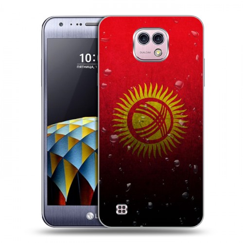 Дизайнерский пластиковый чехол для LG X cam Флаг Киргизии
