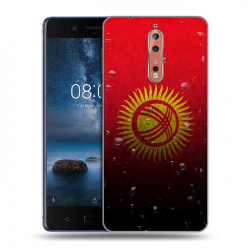 Дизайнерский пластиковый чехол для Nokia 8 Флаг Киргизии