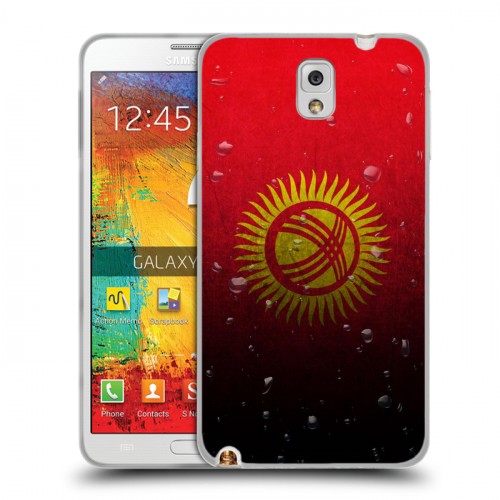 Дизайнерский пластиковый чехол для Samsung Galaxy Note 3 Флаг Киргизии