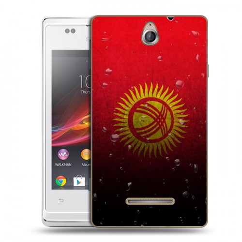 Дизайнерский пластиковый чехол для Sony Xperia E Флаг Киргизии