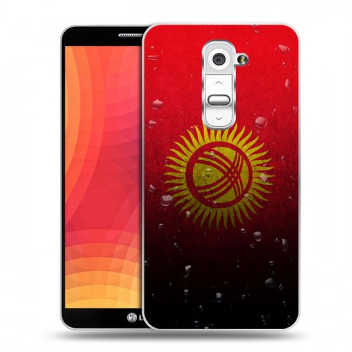 Дизайнерский пластиковый чехол для LG Optimus G2 Флаг Киргизии