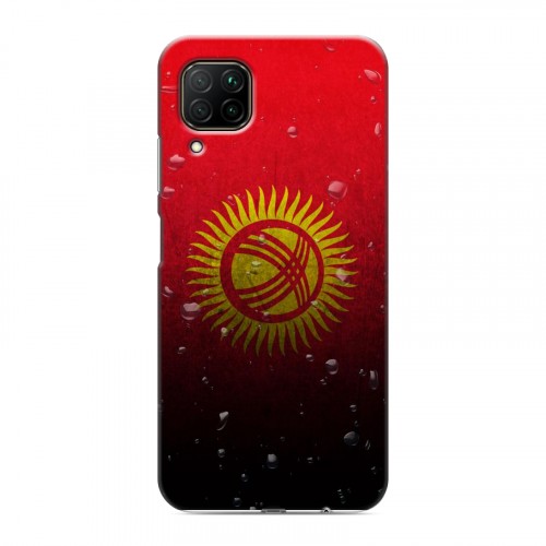 Дизайнерский силиконовый с усиленными углами чехол для Huawei P40 Lite Флаг Киргизии